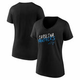 Carolina Panthers Women's Hustle V-Neck T-Shirt Black