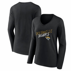 Jacksonville Jaguars Women's Hustle Long Sleeve V-Neck T-Shirt Black