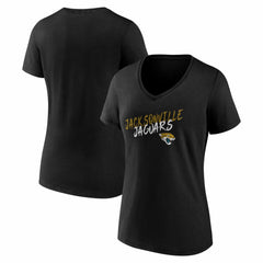Jacksonville Jaguars Women's Hustle V-Neck T-Shirt Black
