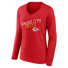 Kansas City Chiefs Women's Hustle Long Sleeve V-Neck T-Shirt Red