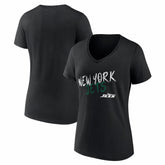 New York Jets Women's Hustle V-Neck T-Shirt Black