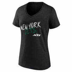 New York Jets Women's Hustle V-Neck T-Shirt Black