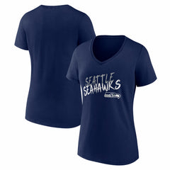 Seattle Seahawks Women's Hustle V-Neck T-Shirt College Navy
