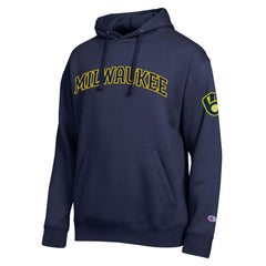 Milwaukee Brewers Champion All Star Wordmark Hoodie - Navy - MLB Online