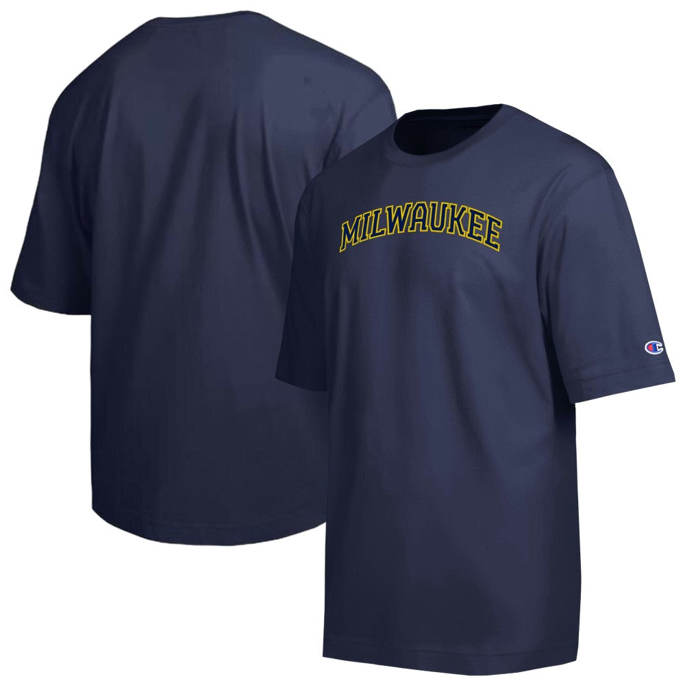Milwaukee Brewers Champion All Star Chenille Wordmark T-Shirt - Navy - MLB Lifestyle