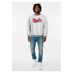 Cincinnati Reds Champion Reverse Weave Sweatshirt - Heather Gray - MLB Sale