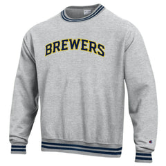 Milwaukee Brewers Champion Reverse Weave Sweatshirt - Heather Gray - MLB Lifestyle