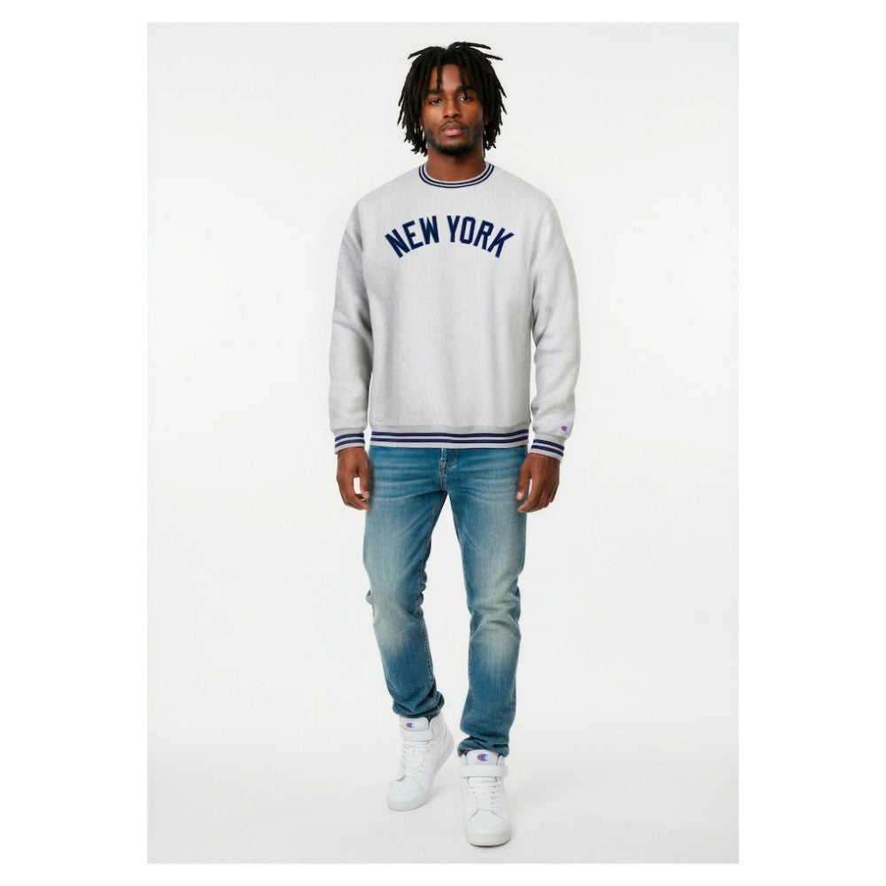 New York Yankees Champion Reverse Weave Sweatshirt - Heather Gray - MLB Sale