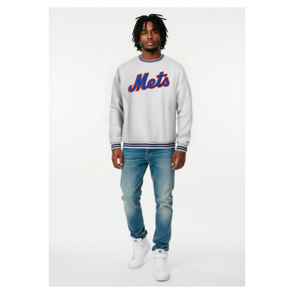 New York Mets Champion Reverse Weave Sweatshirt - Heather Gray - MLB Online