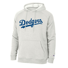 Los Angeles Dodgers Champion Triumph Tri-Blend Raglan Hoodie - Heathered Core Ultra Light Grey - MLB Lifestyle