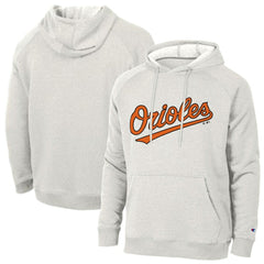 Baltimore Orioles Champion Triumph Tri-Blend Raglan Hoodie - Heathered Core Ultra Light Grey - MLB Discount