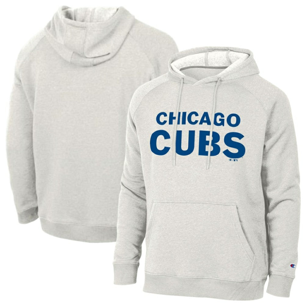 Chicago Cubs Champion Triumph Tri-Blend Raglan Hoodie - Heathered Core Ultra Light Grey - MLB Lifestyle