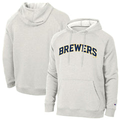 Milwaukee Brewers Champion Triumph Tri-Blend Raglan Hoodie - Heathered Core Ultra Light Grey - MLB on Sale