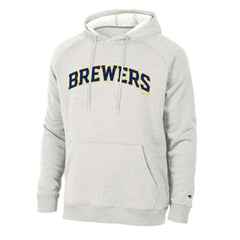 Milwaukee Brewers Champion Triumph Tri-Blend Raglan Hoodie - Heathered Core Ultra Light Grey - MLB on Sale