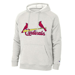 St. Louis Cardinals Champion Triumph Tri-Blend Raglan Hoodie - Heathered Core Ultra Light Grey - MLB Discount