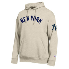 New York Yankees Champion All Star Chenille Patch Hoodie - Oatmeal - MLB on Sale
