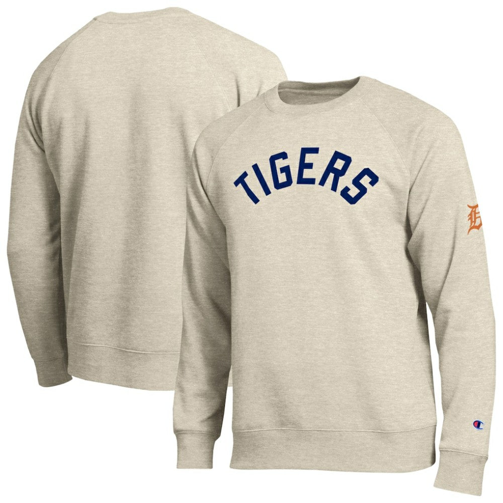 Detroit Tigers Champion All-Star Soft Felt Sweatshirt - Oatmeal - MLB Lifestyle