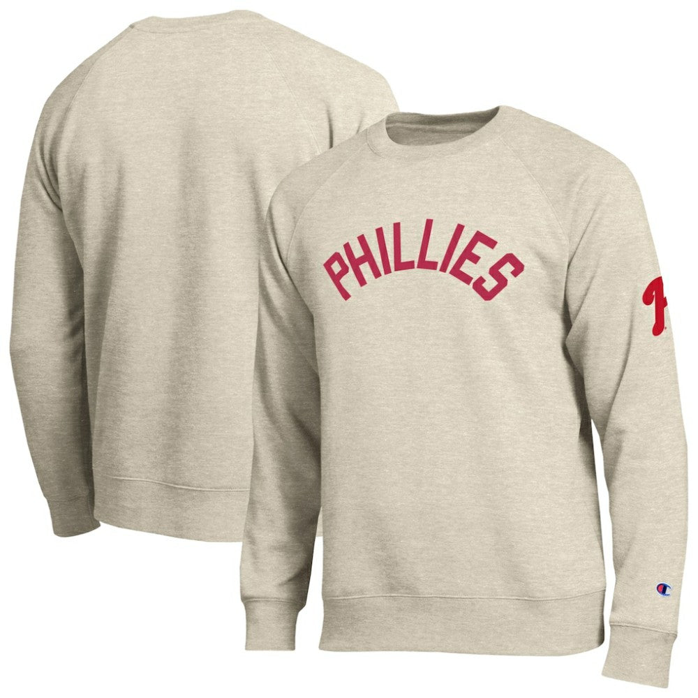 Philadelphia Phillies Champion All-Star Soft Felt Sweatshirt - Oatmeal - MLB Discount