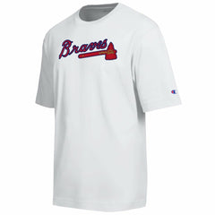 Atlanta Braves Champion All Star Arched Chenille Wordmark T-Shirt - White - MLB Lifestyle