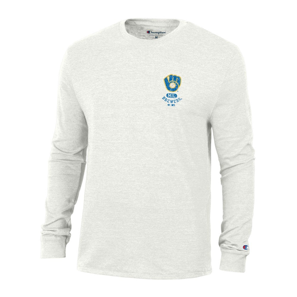 Milwaukee Brewers Champion Cooperstown Winning Tradition Tri-Blend Long Sleeve T-Shirt - White - MLB Discount
