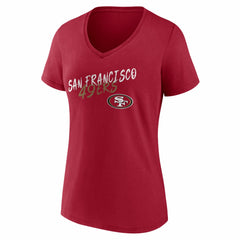 San Francisco 49ers Women's Hustle V-Neck T-Shirt Scarlet