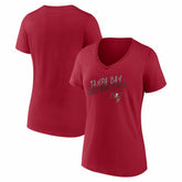 Tampa Bay Buccaneers Women's Hustle V-Neck T-Shirt Red