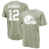 Shedeur Sanders Cleveland Browns Majestic Threads Mineral Wash Name & Number T-Shirt Moss Green