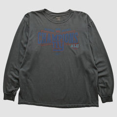 Fanatics New York Giants Reebok 2008 Long Sleeve T-shirt Charcoal Vintage