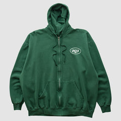 Fanatics New York Jets NFL 2000s Hooded Full Zip Sweatshirt Green Vintage