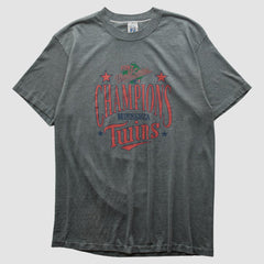 Minnesota Twins Logo 7 1987 T-shirt - Dark Heather Gray - Vintage - Fanatics Discount