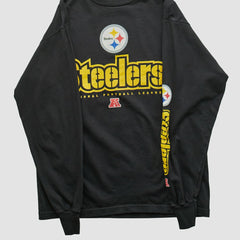 Fanatics Pittsburgh Steelers NFL 2000s Long Sleeve T-shirt Black Vintage