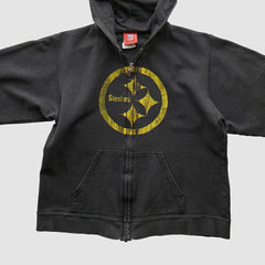 Fanatics Pittsburgh Steelers NFL 2000s Hooded Full Zip Sweatshirt Black Vintage