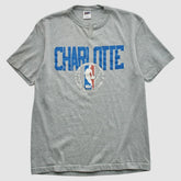Charlotte Hornets Trench 90s T-shirt Heather Gray Vintage | Vintage US