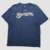 Milwaukee Brewers Majestic 2000s T-shirt - Navy - Vintage - Fanatics Lifestyle