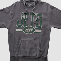 Fanatics New York Jets NFL 2010s Hooded Pullover Sweatshirt Dark Heather Gray Vintage
