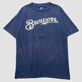 Milwaukee Brewers Majestic 2000s T-shirt - Navy - Vintage - Fanatics Discount