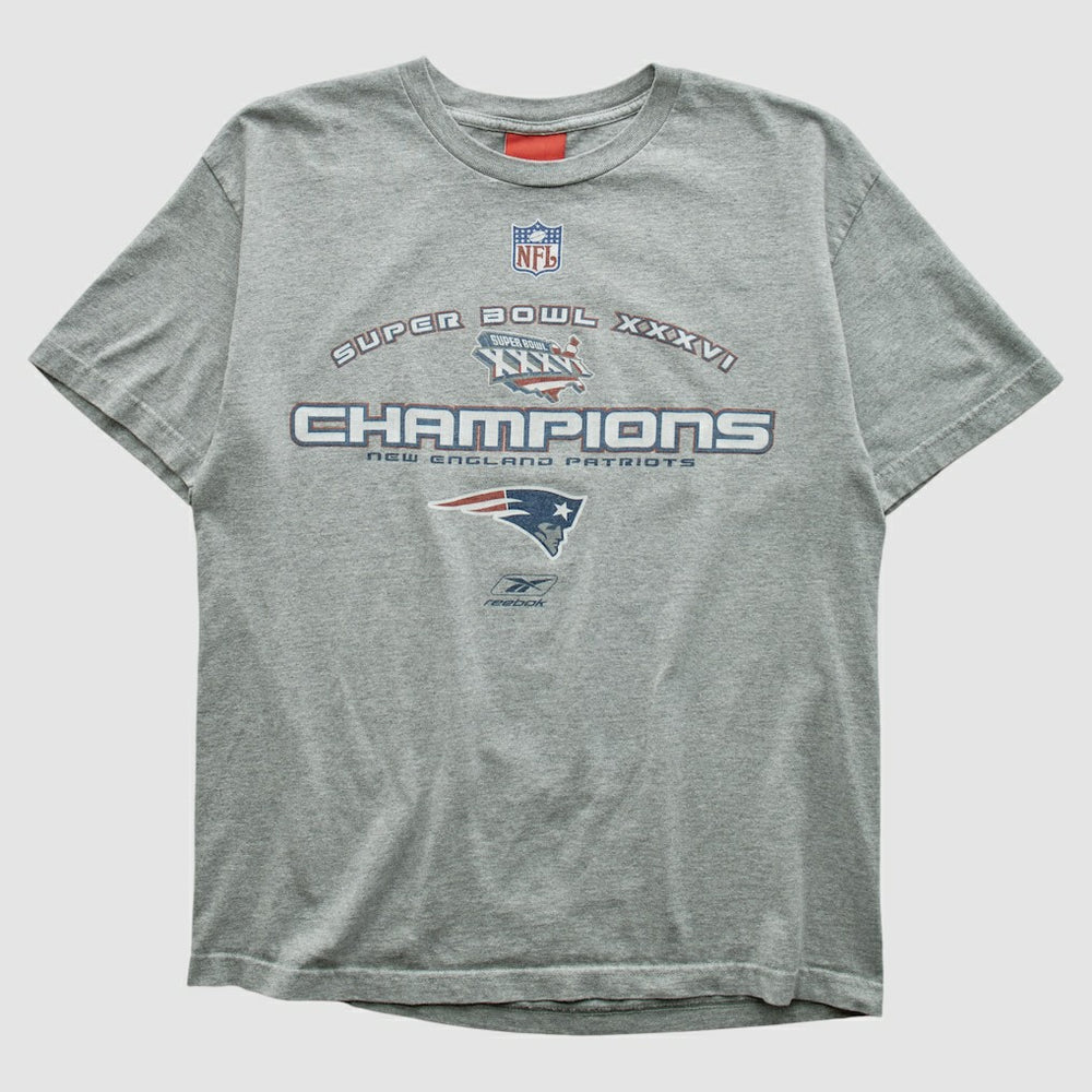 Fanatics New England Patriots Reebok 2002 T-shirt Heather Gray Vintage
