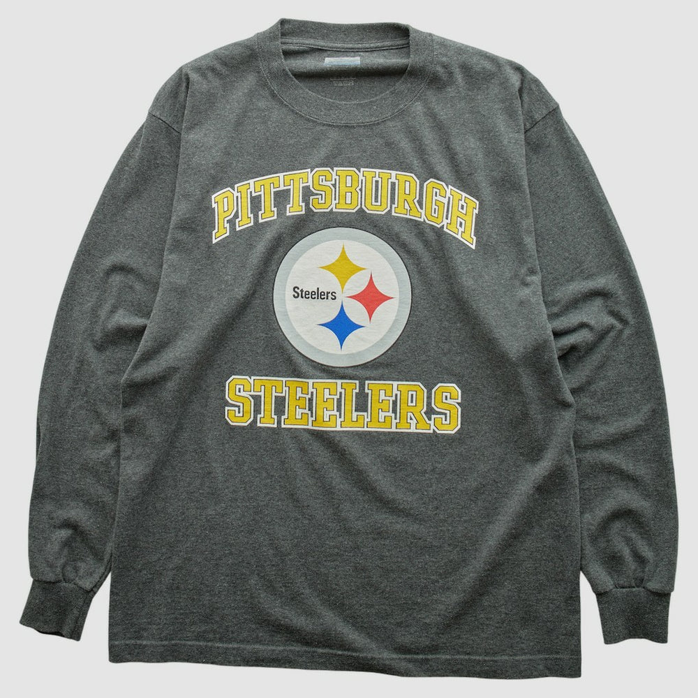 Fanatics Pittsburgh Steelers 2000s Long Sleeve T-shirt Dark Heather Gray Vintage