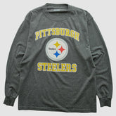 Fanatics Pittsburgh Steelers 2000s Long Sleeve T-shirt Dark Heather Gray Vintage