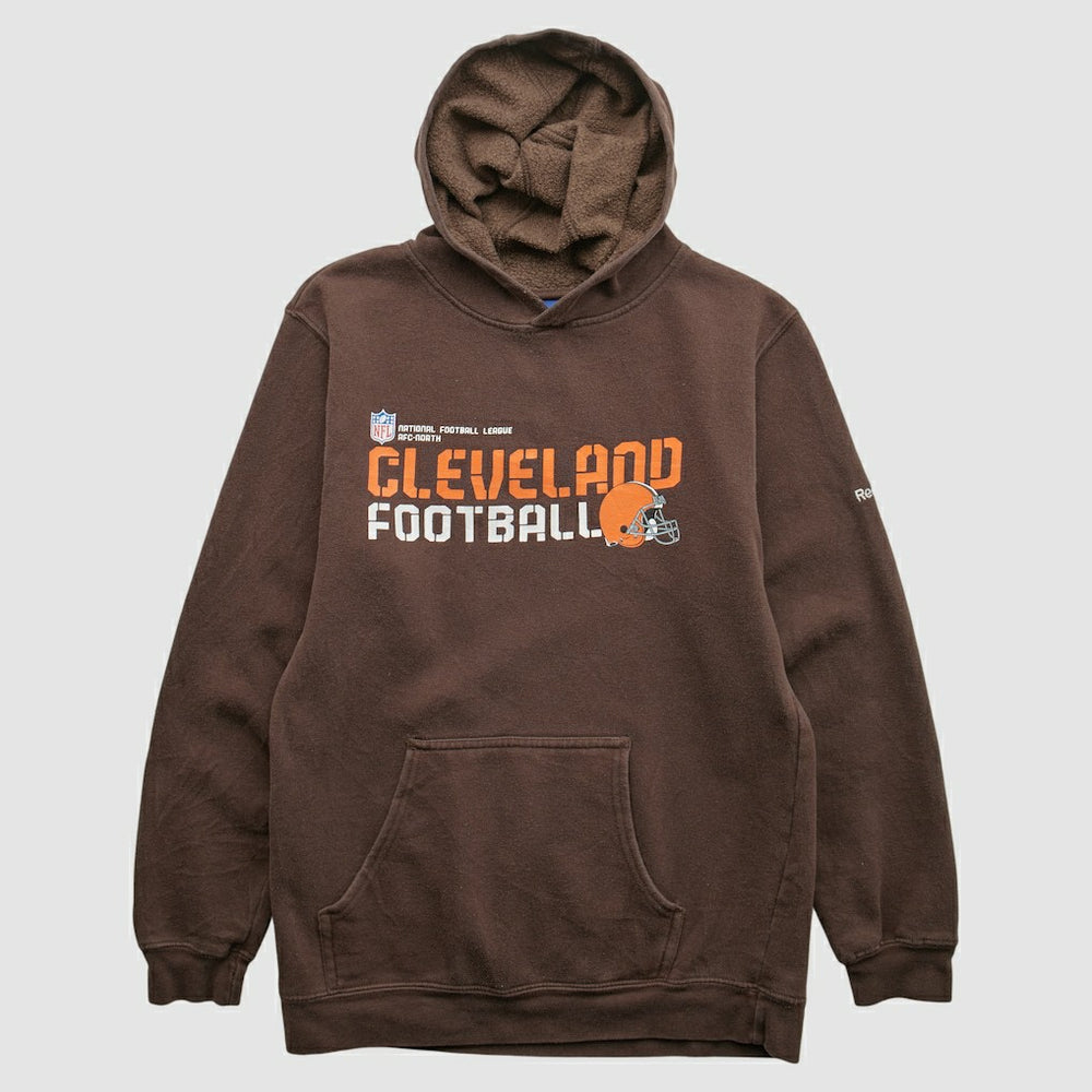 Fanatics Cleveland Browns Reebok 2000s Hooded Pullover Sweatshirt Brown Vintage