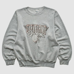 Fanatics Cleveland Browns Champion 90s Pullover Sweatshirt Heather Gray Vintage