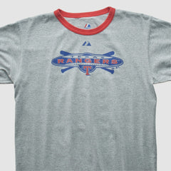 Texas Rangers Majestic 2010 T-shirt - Heather Gray - Vintage - Fanatics Discount