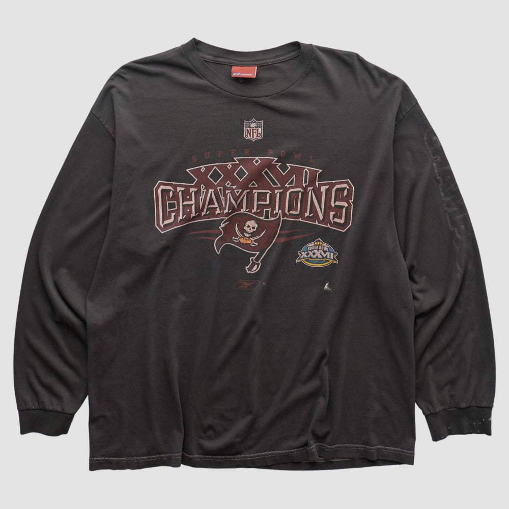 Fanatics Tampa Bay Buccaneers Reebok 2003 Long Sleeve T-shirt Black Vintage