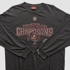 Fanatics Tampa Bay Buccaneers Reebok 2003 Long Sleeve T-shirt Black Vintage
