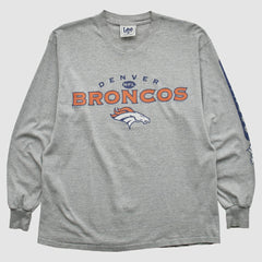 Fanatics Denver Broncos Lee Apparel 2000s Long Sleeve T-shirt Heather Gray Vintage