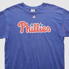 Philadelphia Phillies Majestic 2010s T-shirt - Blue - Vintage - Fanatics on Sale
