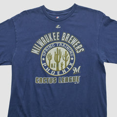 Milwaukee Brewers Majestic 2000s T-shirt - Navy - Vintage - Fanatics Sale