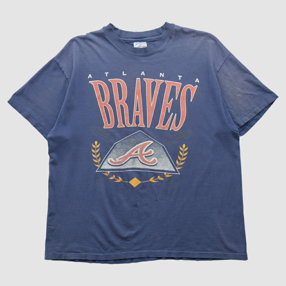 Atlanta Braves Hanes 90s T-shirt - Navy - Vintage - Fanatics on Sale