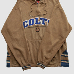Fanatics Indianapolis Colts NFL 2000s Hooded Pullover Sweatshirt Tan Vintage
