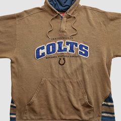 Fanatics Indianapolis Colts NFL 2000s Hooded Pullover Sweatshirt Tan Vintage